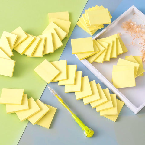 (50 Pads) Sticky Notes 1.5x2, Yellow Sticky Pads, Self-Stick Pads,