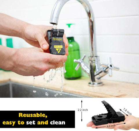 Hdama Mouse Trap, Mouse Traps That Work Small Mice Trap Outdoor Indoor Best Snap Traps for Mouse/Mice Safe and Reusable 6 Pack Quick Kill Mice Traps