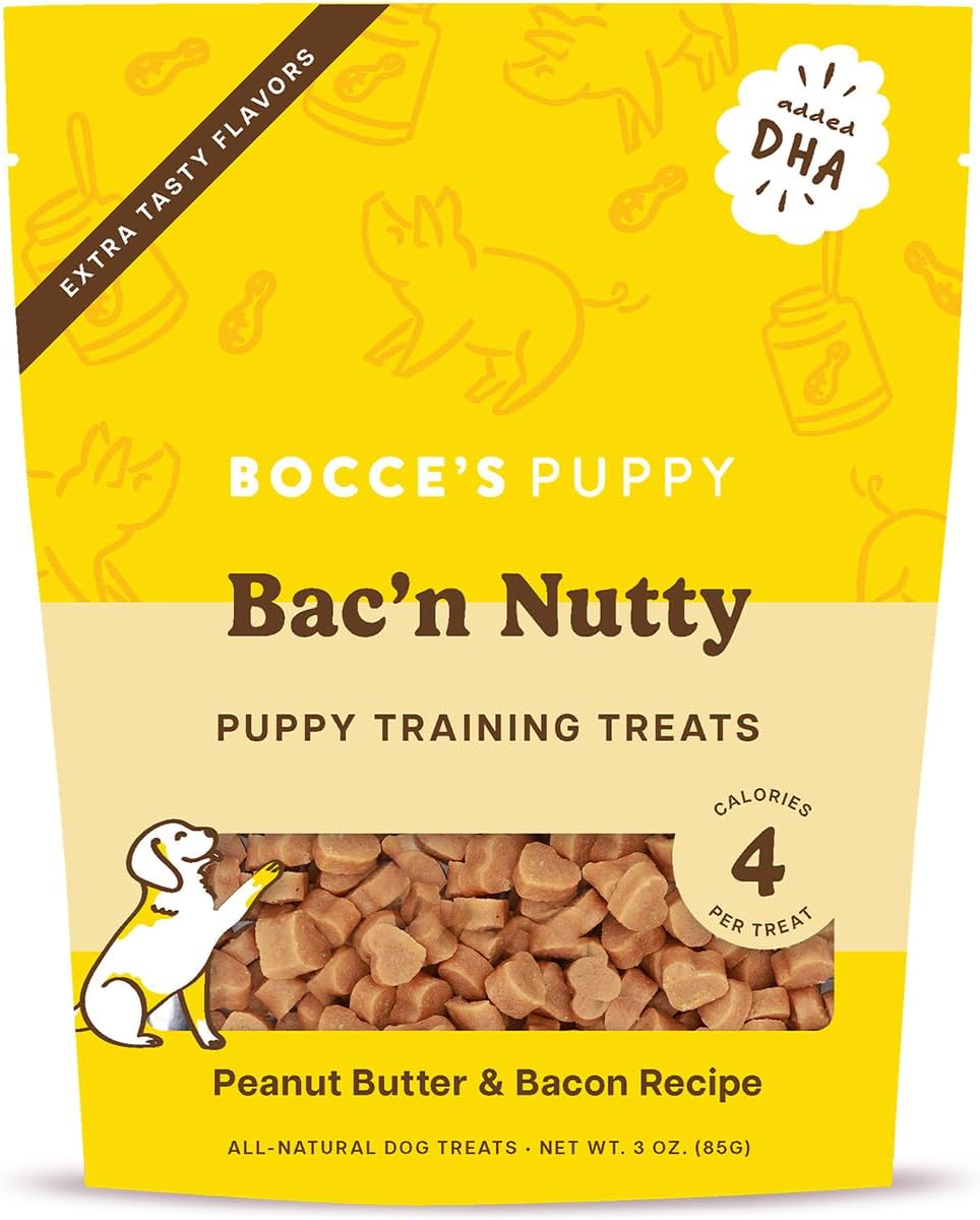 Bocce's Bakery Bac'n Nutty Puppy Training Treats, PB & Bacon Flavor (3 oz)