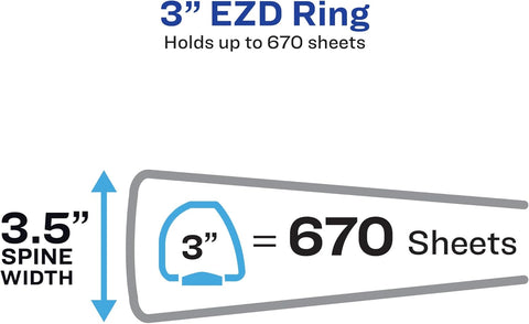 Avery® Heavy-Duty View 3 Ring Binder, 3" EZD® Rings, 1 Black Binder