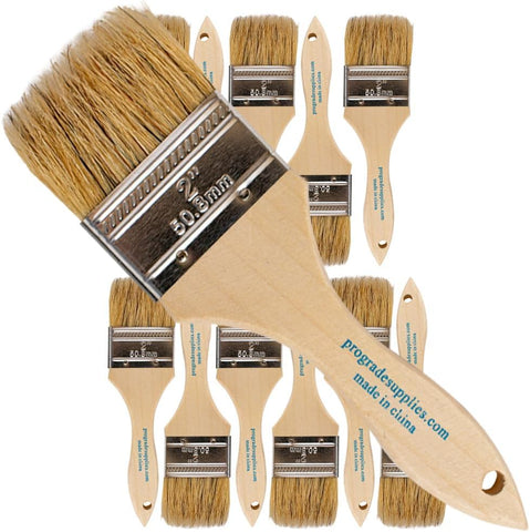 Pro Grade 2" Chip Brushes, Disposable Paint Brushes, for Paint, 12 Pack