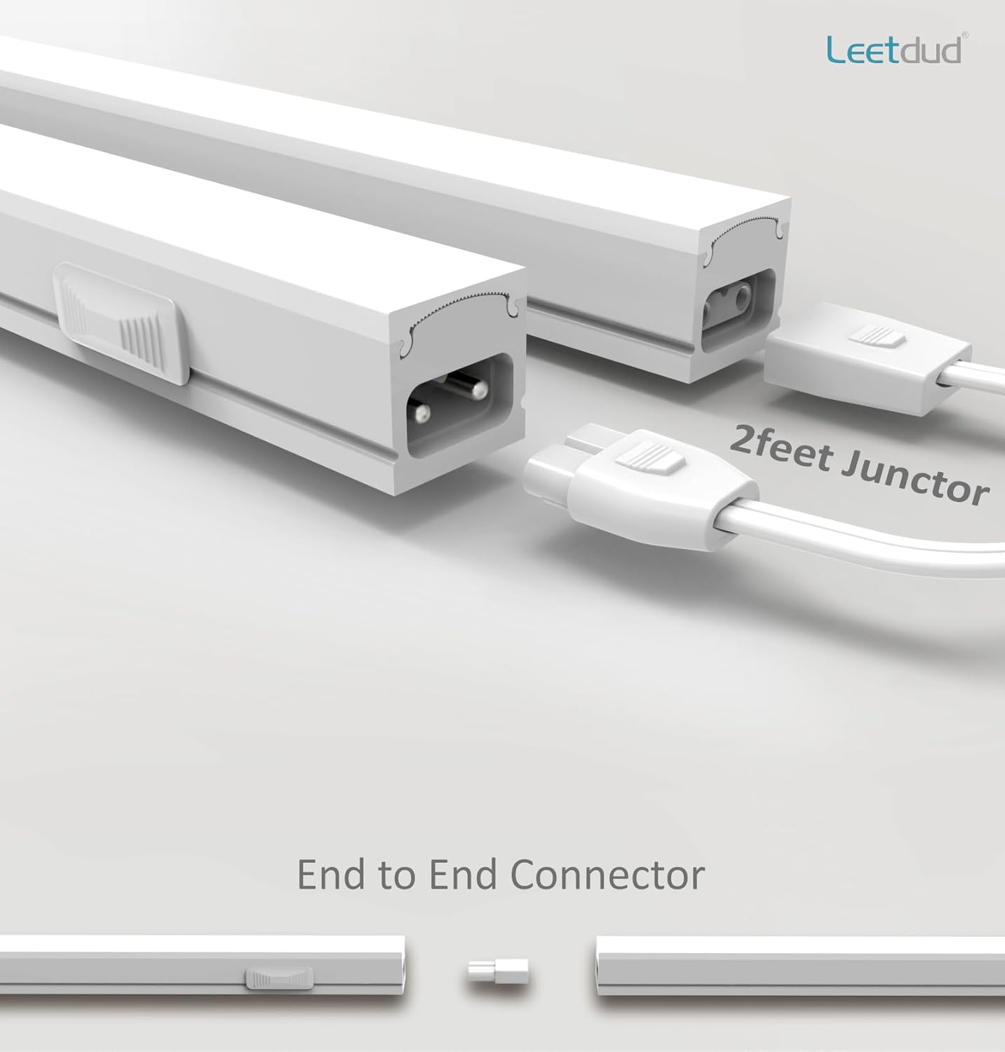 Leetdud Under Cabinet Lighting Plug in, 32 Inch 1 Pc, Linkable AC120V 3CCT 3000K/4000K/5000K Ultra Slim, LED Under Cabinet Lights for Counter Light, Kitchen, Shelf, Sink, Workshop, Desk, White