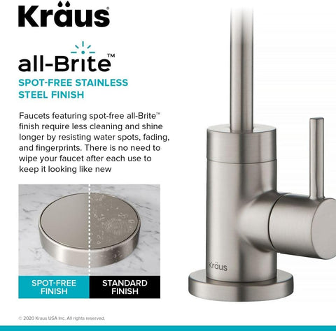 KRAUS Purita 100% Lead-Free Kitchen Water Filter Faucet in Spot Free Stainless Steel, FF-100SFS