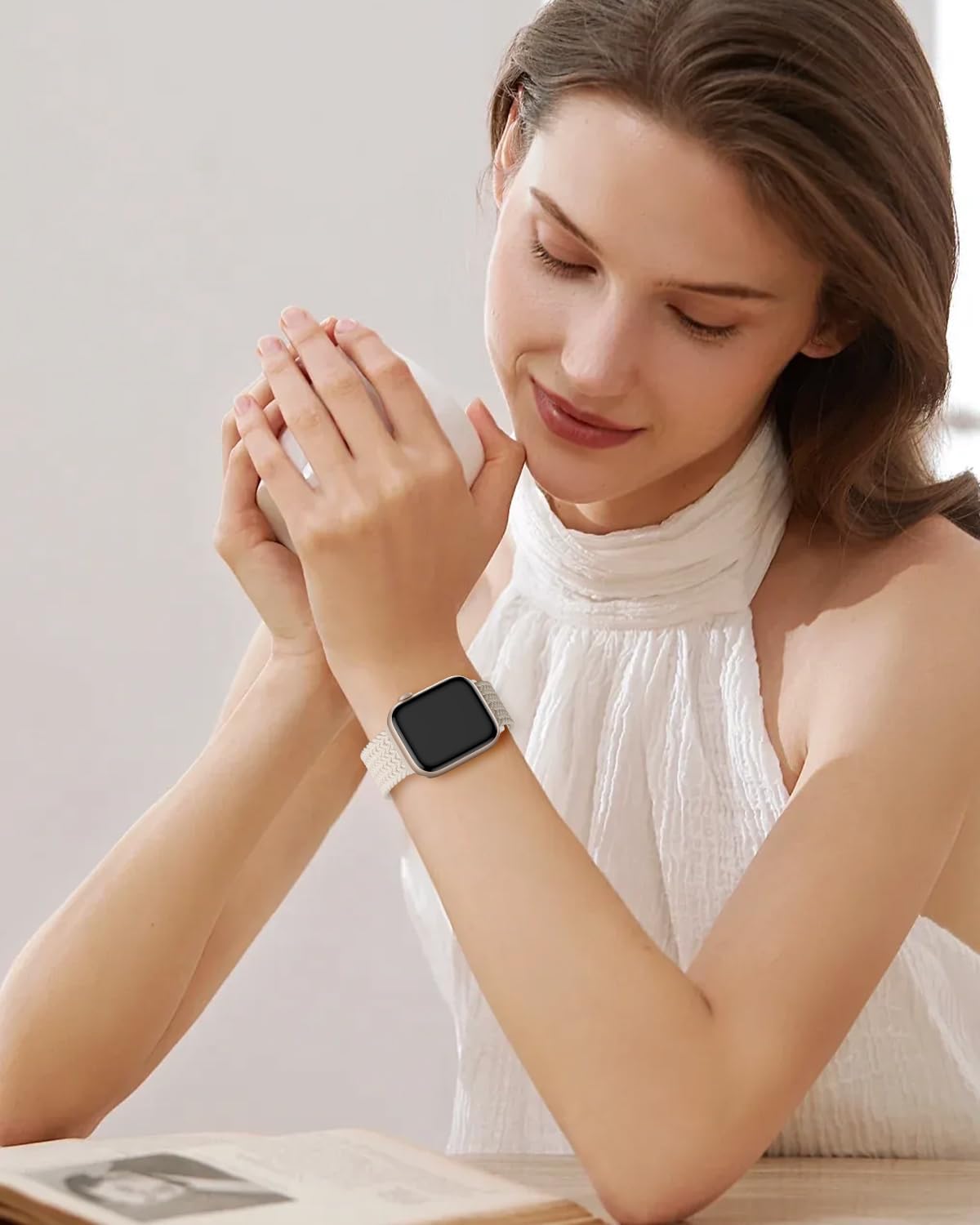 Braided Stretchy Magnetic Band Compatible with Apple Watch Bands Women Men