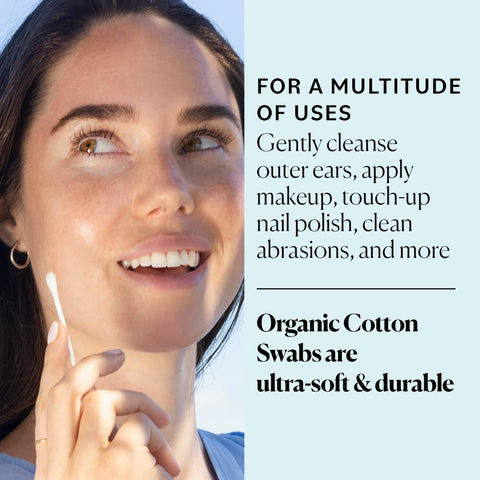 Sky Organics Organic Cotton Swabs 500 Ct, 100% Pure, Natural, Chlorine-Free