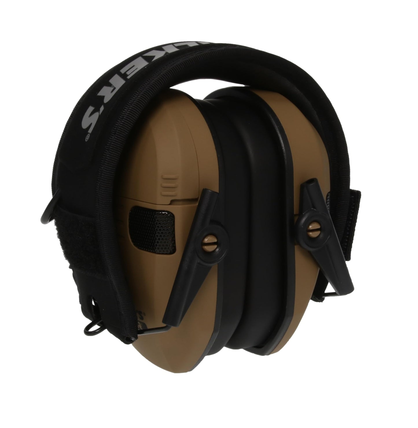 Walker's Razor Slim Ultra Low Profile Compact Design Adjustable Range Shooting Hunting Hearing Protection Electronic Earmuffs, Battle Brown - Patriot Series