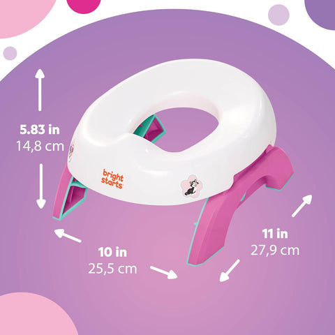 Disney Minnie Mouse My Travel Potty by Bright Starts, 2-in-1 Baby and Toddler Portable Potty Seat & Potty Ring, Lightweight Foldable, Includes Travel Bag & 3 Disposable Liners, Pink