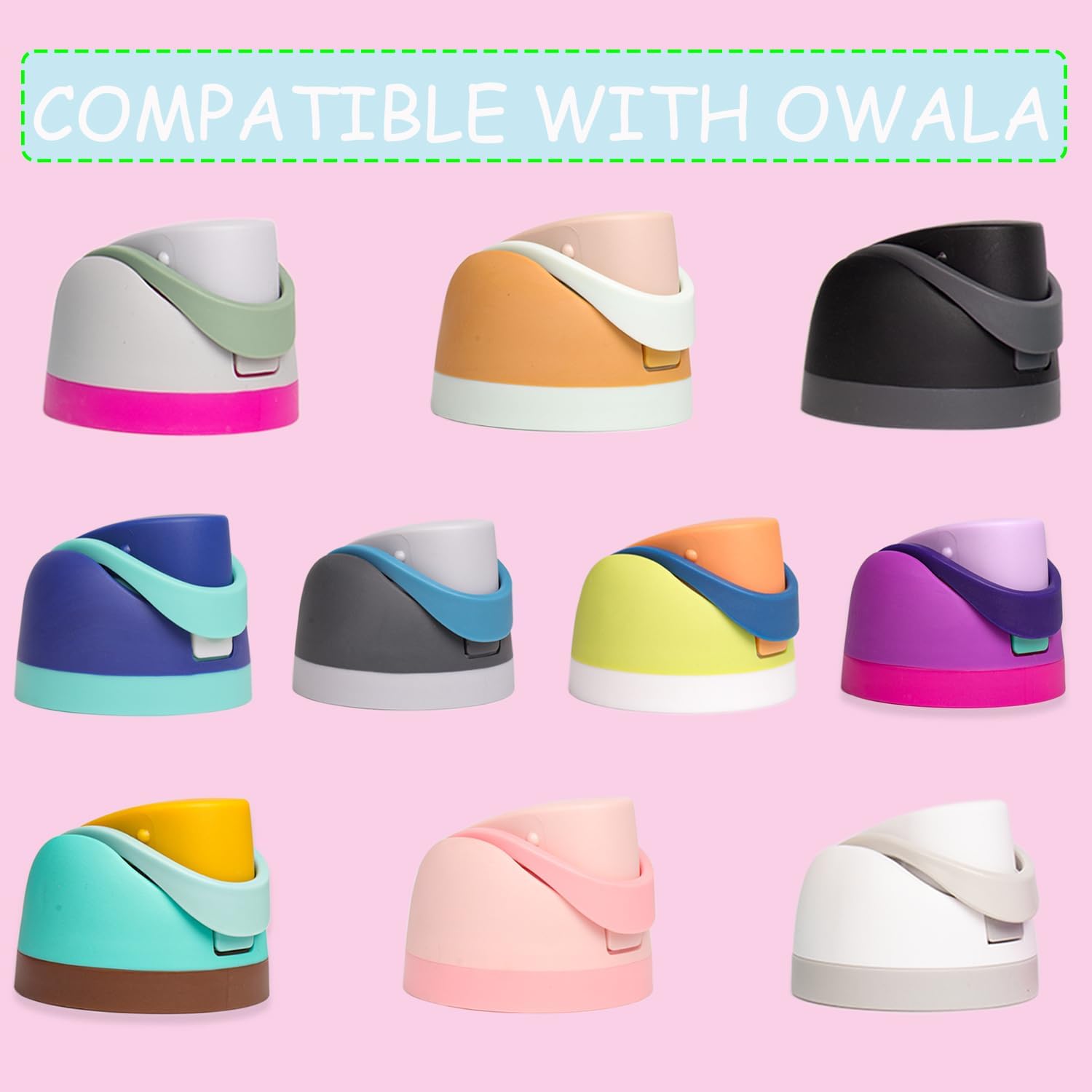 Replacement Lid for Owala Freesip, Compatible with Owala Cup 16oz 24oz 32oz 40oz, One Button Water Bottle Top Lid Replacement Accessory and Straws, Leakproof, BPA-Free (Orangepink)