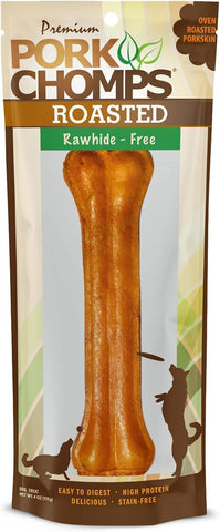 Pork Chomps Rawhide Free Pork Skin Dog Chew Bone, 7in, 1ct