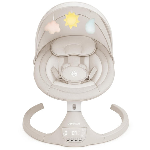 Jool Baby Nova Baby Swing for Infants – Bluetooth Music, Remote (Oatmeal)
