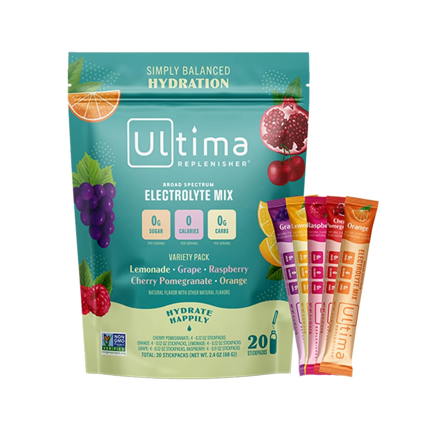 Ultima Replenisher Daily Electrolyte Drink Mix – Original Variety, 20 Stickpacks – Hydration Packets with 6 Electrolytes & Minerals – Keto Friendly, Vegan, Non- GMO & Sugar-Free Electrolyte Powder