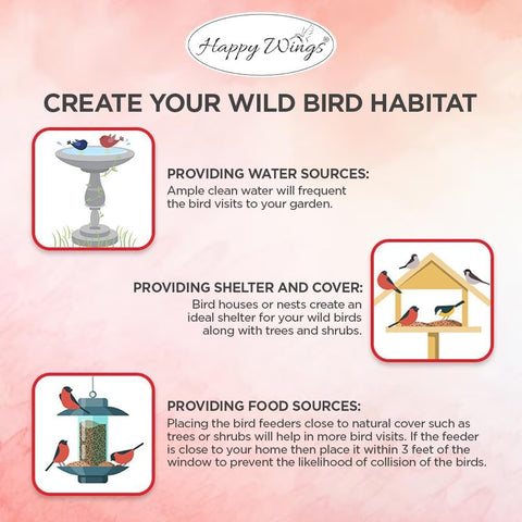 Happy Wings 10LB Safflower Seed Bird Food, Attracts Finches & Songbirds