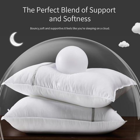 King Size Pillows Set of 2, Medium Firm Hotel Pillows for Sleeping, Cooling Bed Pillows for Side & Back Sleepers, Down Alternative Filling, 20 x 34 Inches