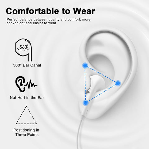 2 Pack [Apple MFi Certified] Wired Headphones for iPhone 14 13 12 Pro Max