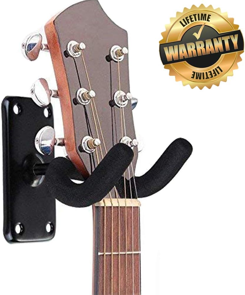 WOGOD Guitar Wall Mount Hangers Hook Holder Stand (1Pack-Black …