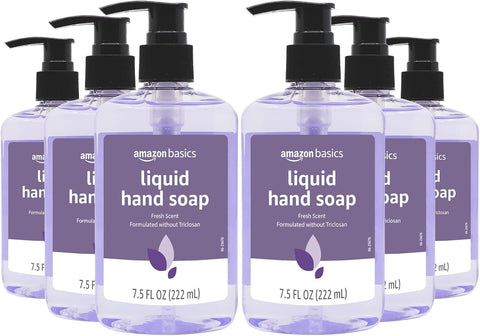 Amazon Basics Original Fresh Liquid Hand Soap with Moisturizers, 7.5 Fl Oz (Pack of 6)