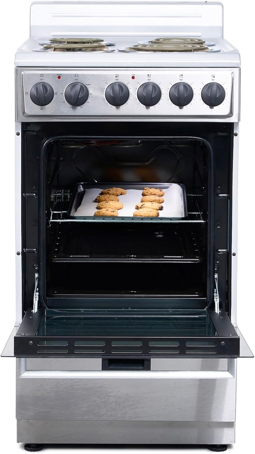 Premium Levella 20" Electric Range with 4 Coil Burners and 2.1 Cu. Ft. Oven Capacity in Stainless