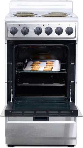 Premium Levella 20" Electric Range with 4 Coil Burners and 2.1 Cu. Ft. Oven Capacity in Stainless