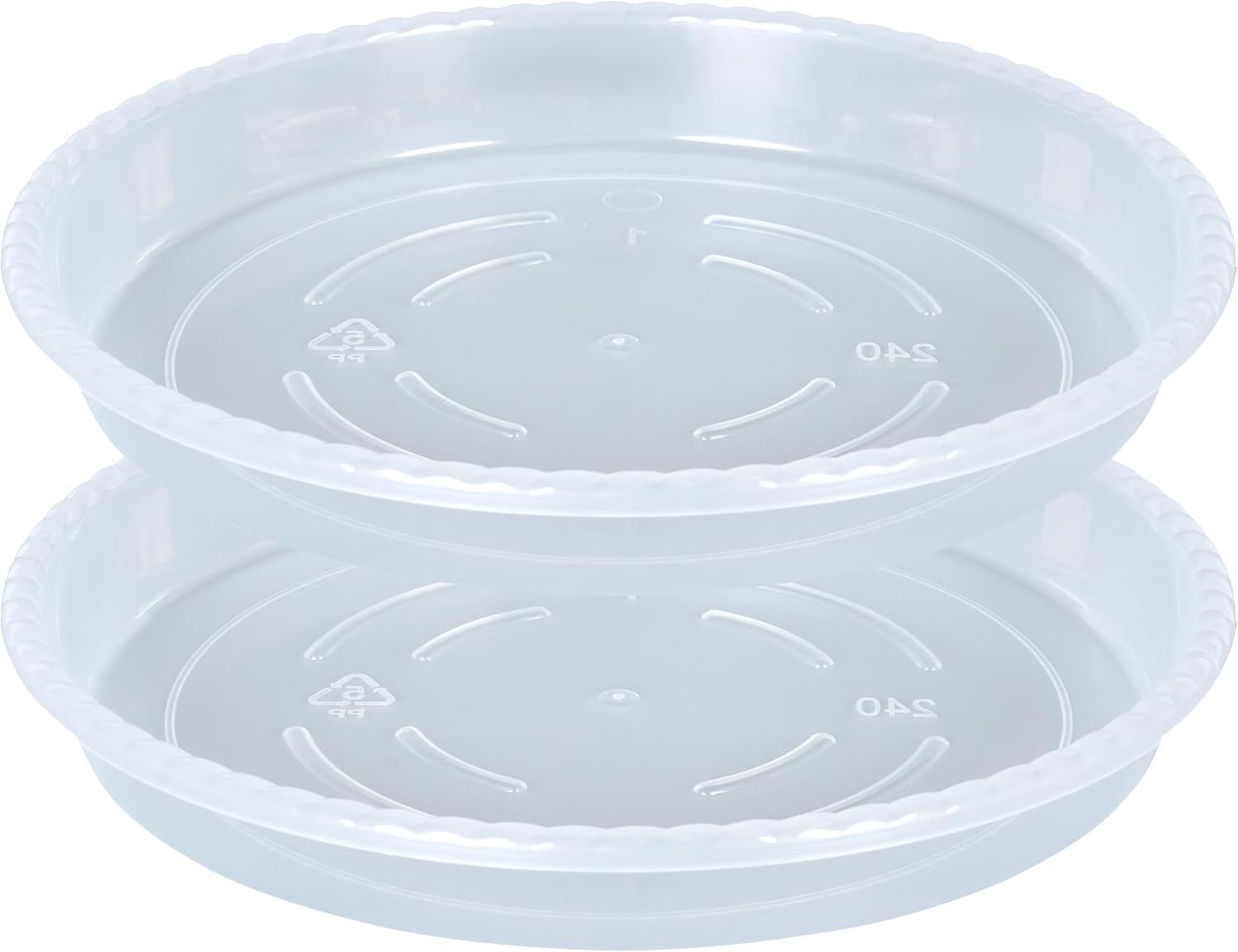 OVZILKI Plant Saucer 2 Pack of 8 inch, Clear Plastic Flower Plant Pot Saucer, Heavy Duty Plant Drip Trays Saucers for Indoor, Plant Water Tray for Planters
