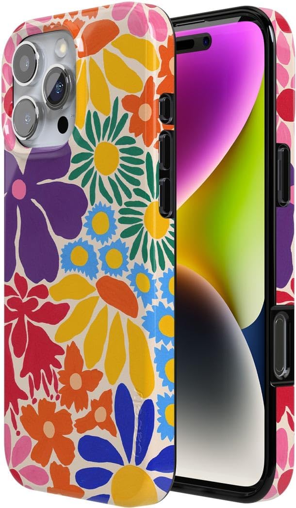 Casely iPhone 16 Pro Max Case | Flower Patch | Multi-Color Floral | Compatible with MagSafe | Classic Ultra Slim Design