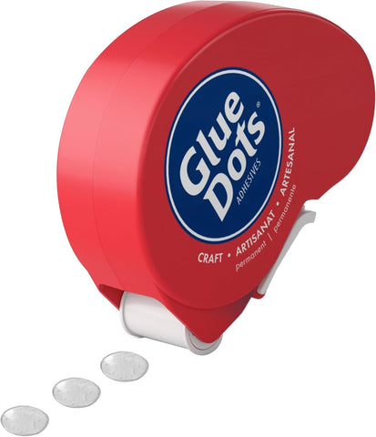 Glue Dots, Craft Dots Dot N' Go Dispenser, Double-Sided, 3/8", .38 Inch, 200 Dots, DIY Craft Glue Tape, Sticky Adhesive Glue Points, Liquid Hot Glue Alternative, Clear