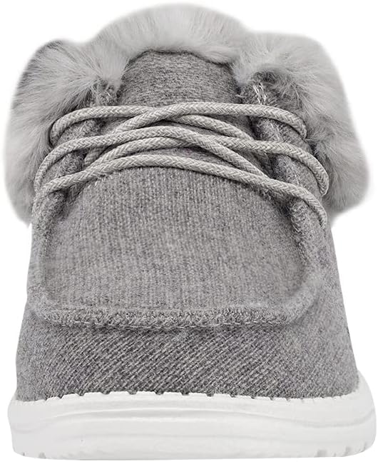 HEYDUDE Women's Britt Lace Up Ankle Boot | Faux Fur Collar