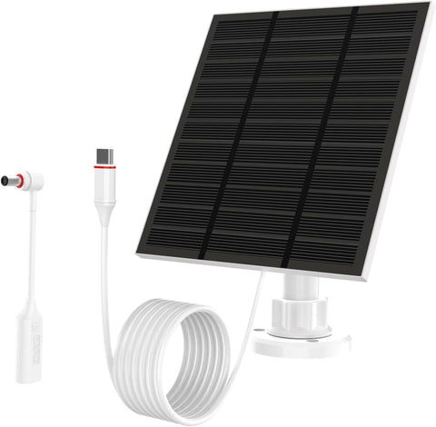 Solar Panel for Ring Camera Outdoor (New Gen-Works Even on Cloudy/Rain) 5w 5V Solar Panel Charger with USB-C&DC for Spotlight Cam Plus&Stick Up Cam Pro.IP65 Waterproof 360°Adjustable 10FT Cable