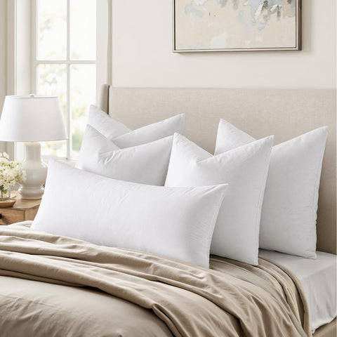 MIULEE Feather Euro Pillow Insert 26x26, Throw Pillow with Cotton Cover