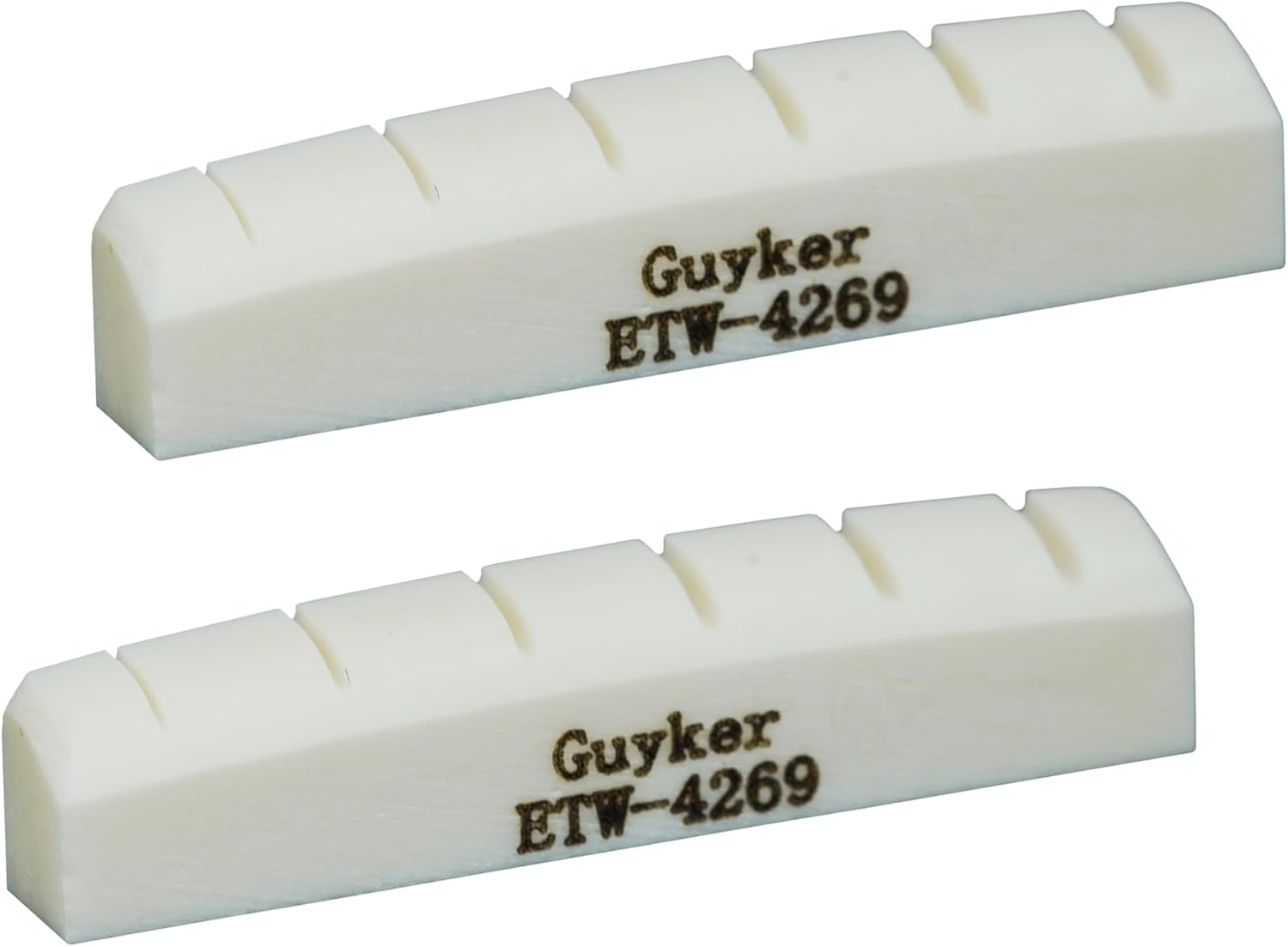 Guyker 42mm Guitar Bone Nut - Black Pre-Slotted Bone Nuts for 6 String ST Strat Style Electric Guitar Replacement Parts Accessories 42mm*3.5mm*6mm (2 Pieces), ETB4236