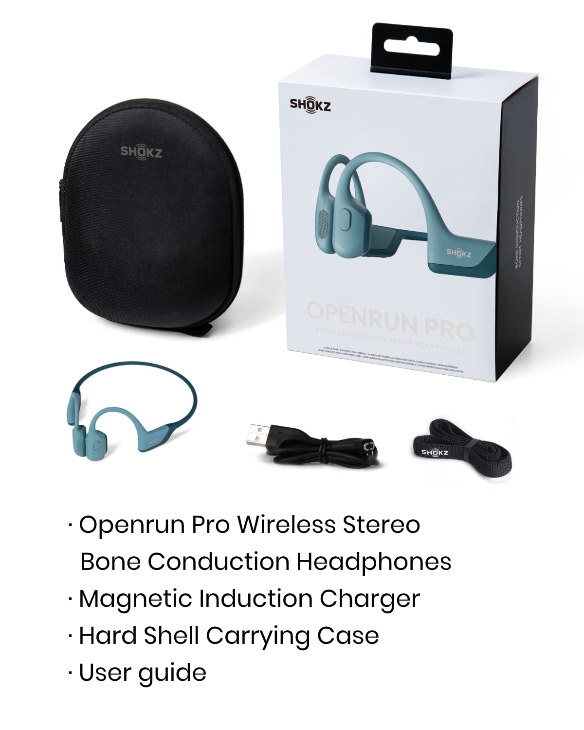 SHOKZ OpenRun Pro - Open-Ear Bluetooth Bone Conduction Sport Headphones - Sweat Resistant Wireless Earphones for Workouts and Running with Premium Deep Base - Built-in Mic, with Hair Band