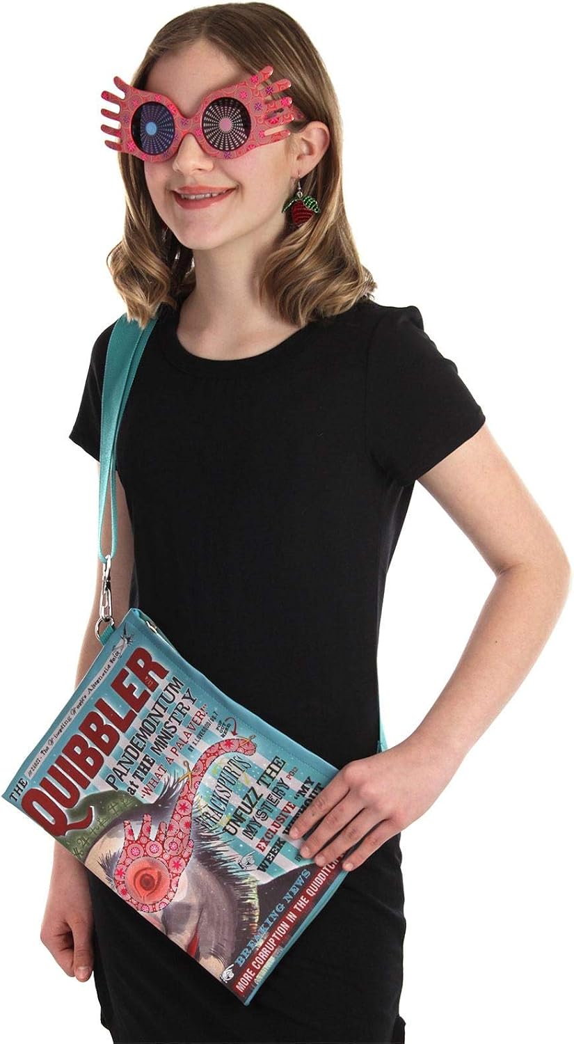 Luna Lovegood Accessory Costume Kit - Quibbler Pouch, Spectrespecs Glasses, and Earrings