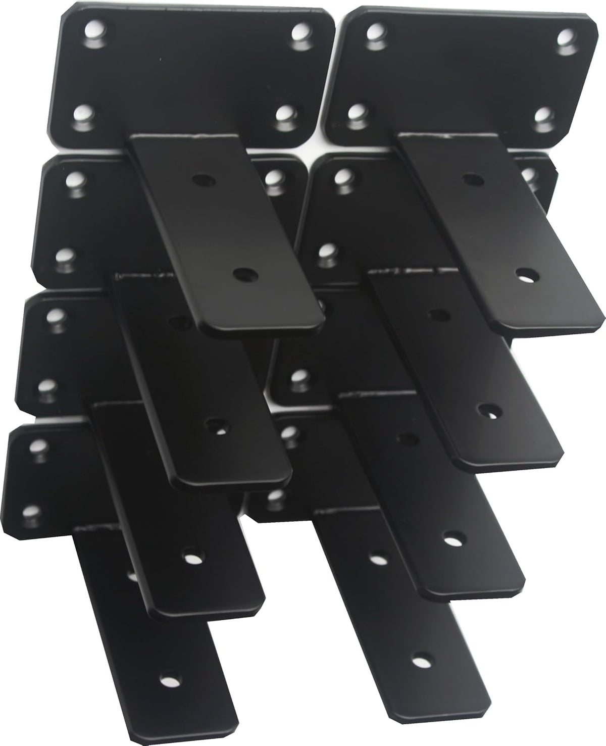 10 Pack - 4 inch Black Hidden L Shelf Bracket (1/5 Inch Thicked) Iron Floating Shelf Brackets Rustic Industrial Metal Brackets for Shelf Support