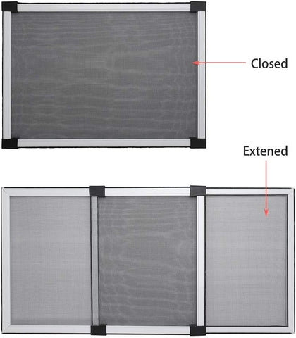 FLYZZZ Adjustable Window Screen Horizontal (19.68"H x 28"-52"W) 1 Pack Expandable Window Screen Large Replacement for Home