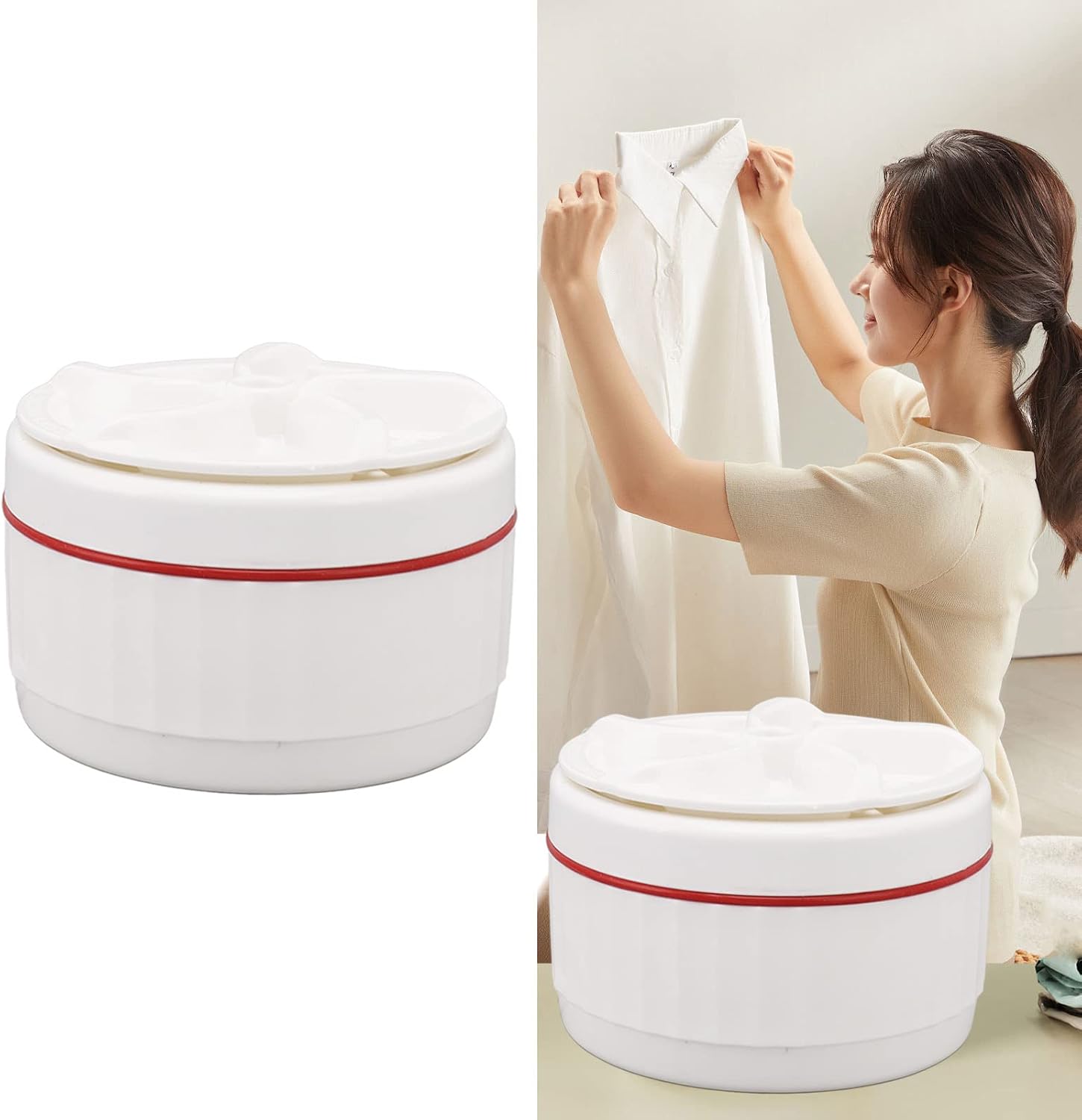 Small Washing Machine, 50 Seconds Forward Reverse 6kg Capacity Ultrasonic Turbine Washing Machine 27W for Dormitory for Travel