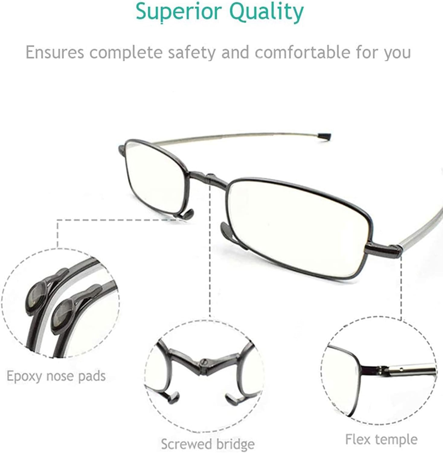 sevenplus 2 Pack Reading Glasses Blue Light Blocking, Anti UV Glare, Foldable Computer Spring Hinge Readers for Women Man