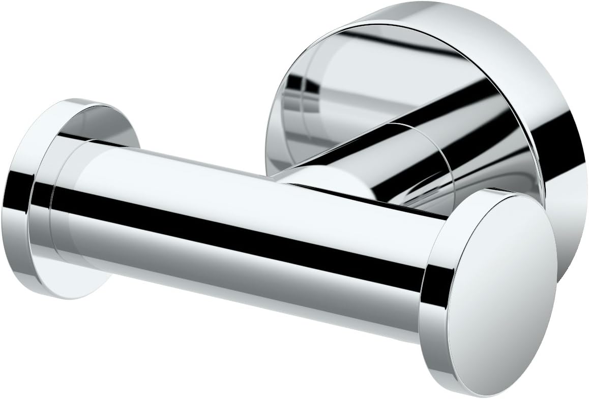 Gatco 4645A Glam 2 Hook Double Robe Hook, Wall Mounted Hook for Bathroom Towels & Robes, 3.10 Inch W, Satin Nickel