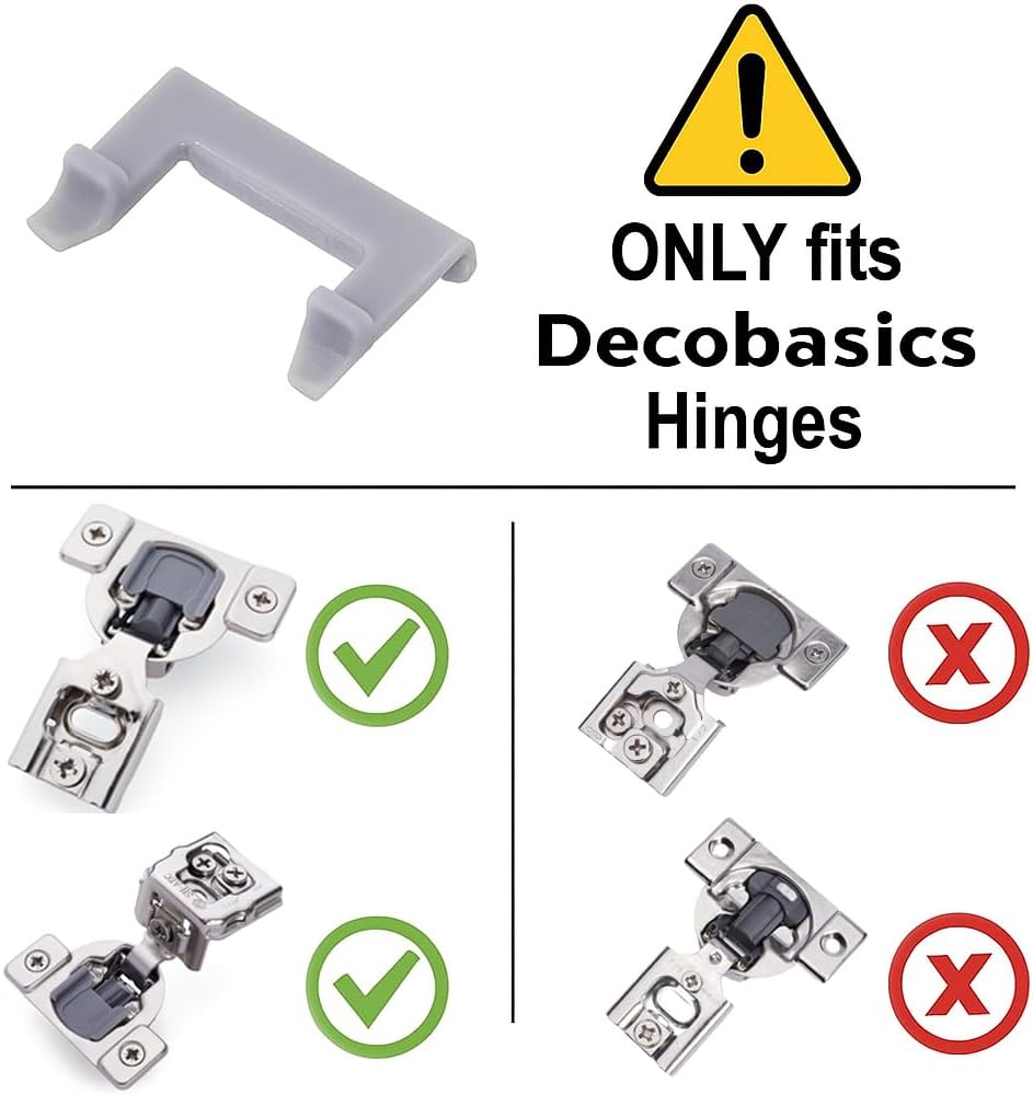 Cabinet Restrictor Clips (10 Pack)- 86° Degree Angle Cabinet Door Hinge Restrictor Clip for Soft Close Hinge(Decobasics ONLY)-90° Opening Kitchen Soft Close Cabinet Hinges Restriction Clip Restraints