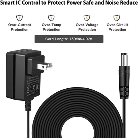 JOYO DC 9V 500mA Guitar Pedal Power Supply Adapter AC Wall Charger Adapter One Spot 5.5mmX2.1mm Compatible for Most Effect Pedals (Tip Negative)