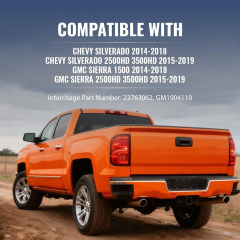 CNNELL Tailgate Molding Cap Top Protector Molding Trim Compatible with Chevy Silverado GMC Sierra (1500) 2014-2018/Compatible with Chevy Silverado GMC Sierra (2500HD, 3500HD) 2015-2019