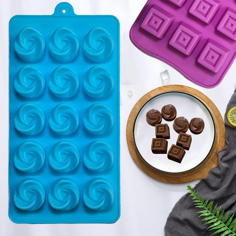 Silicone Gummy Candy Molds - 4Pcs Chocolate Mold, Non-stick and Bpa Free for Jelly, Chocolate, Baking, Wax Melt, Ice Cubes