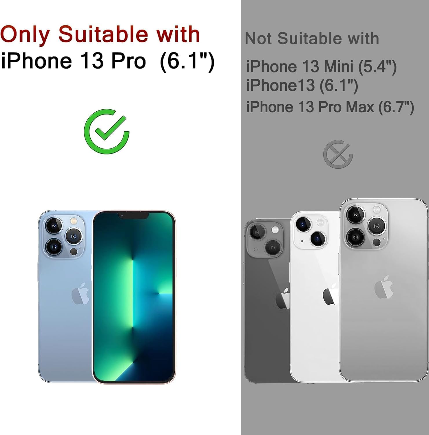 Ferilinso 3 Pack Screen Protector for iPhone 13 Pro, Tempered Glass, HD