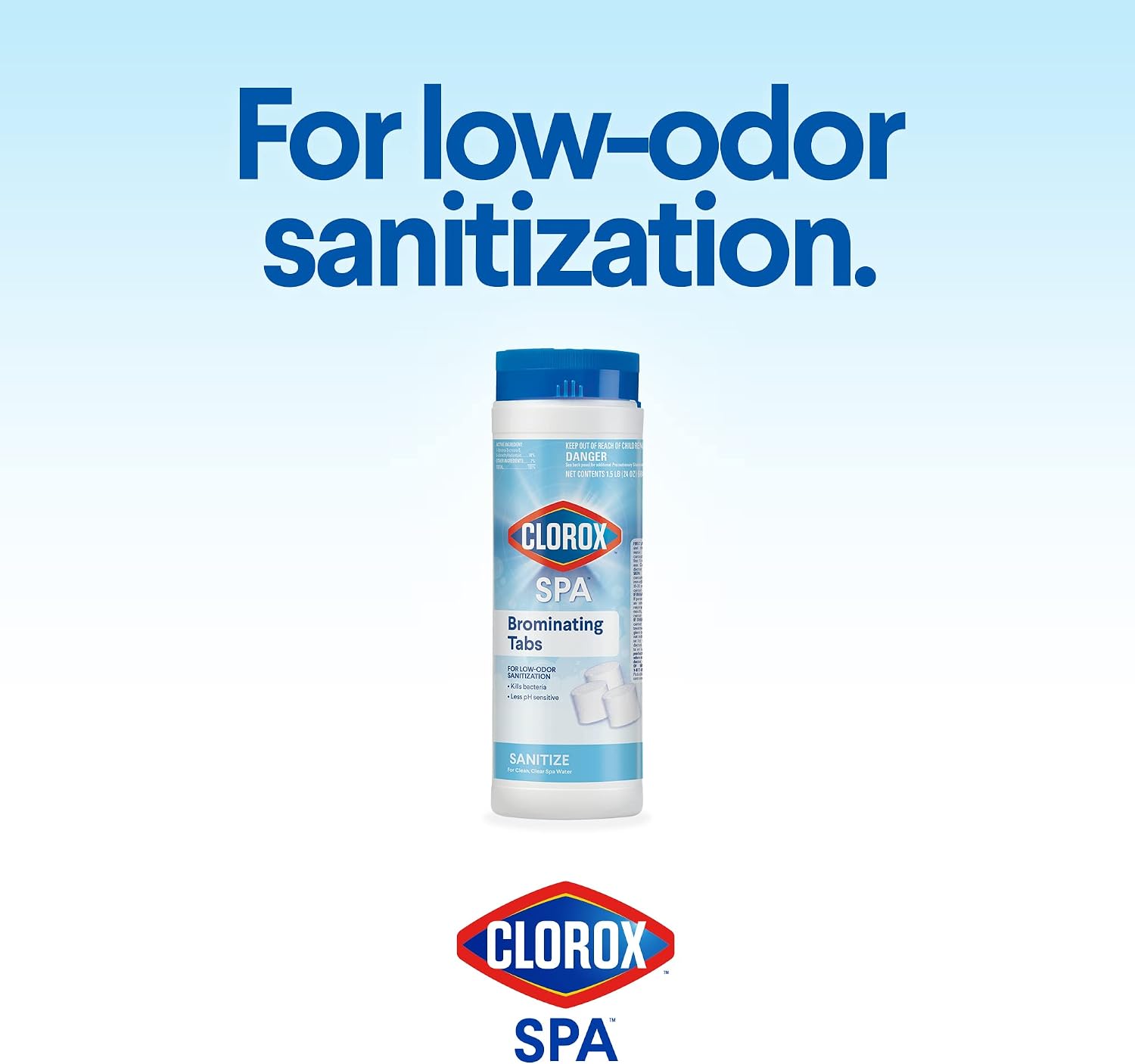 Clorox® Pool&Spa™ Spa Bromine Tablets- Bromine Tablets for Spa & Hot Tub, Low-Odor Sanitization, Kills Bacteria, Restores Water Clarity, Slow-Dissolving, 1.5LB (Pack of 1)