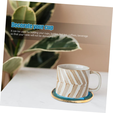 Unomor 3pcs Jade Coaster Agate Coasters for Drinks Coasters for Coffee Table Green Home Decor Tea Coaster Coffee Coasters Coffee Cup Rack Marble Coaster Natural Rough Agate Core Pad