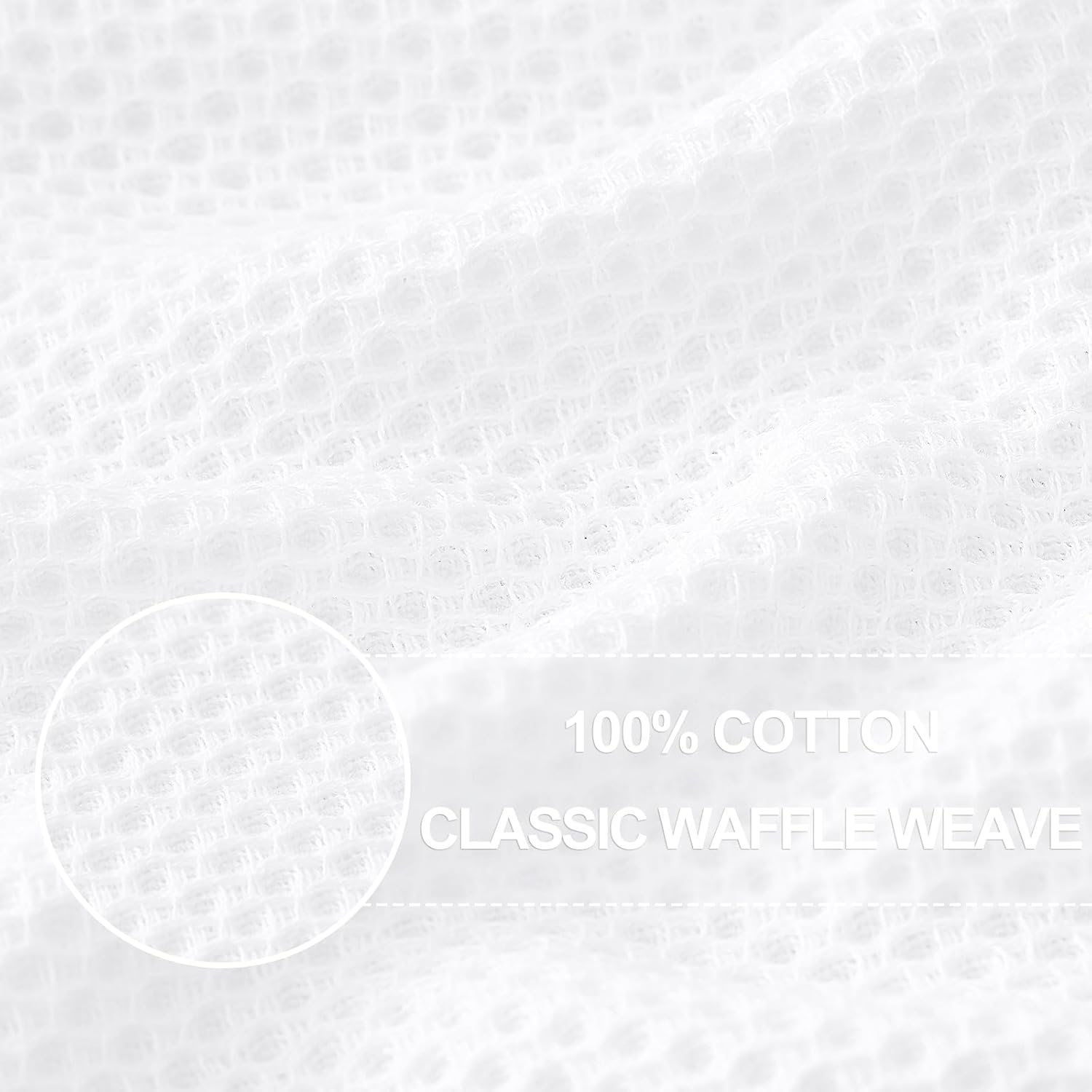 Homaxy 100% Cotton Waffle Weave Kitchen Dish Towels 6-Pack, White