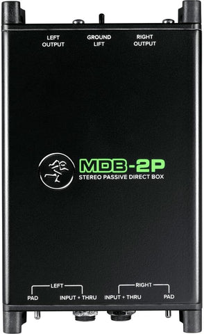 Mackie MDB-2P Passive Stereo DI Box, Dual 1/4" Inputs, Ground Lift