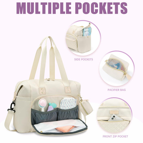 Tuwubi Diaper Bag Tote,Baby Diaper Bag with Pacifier Case