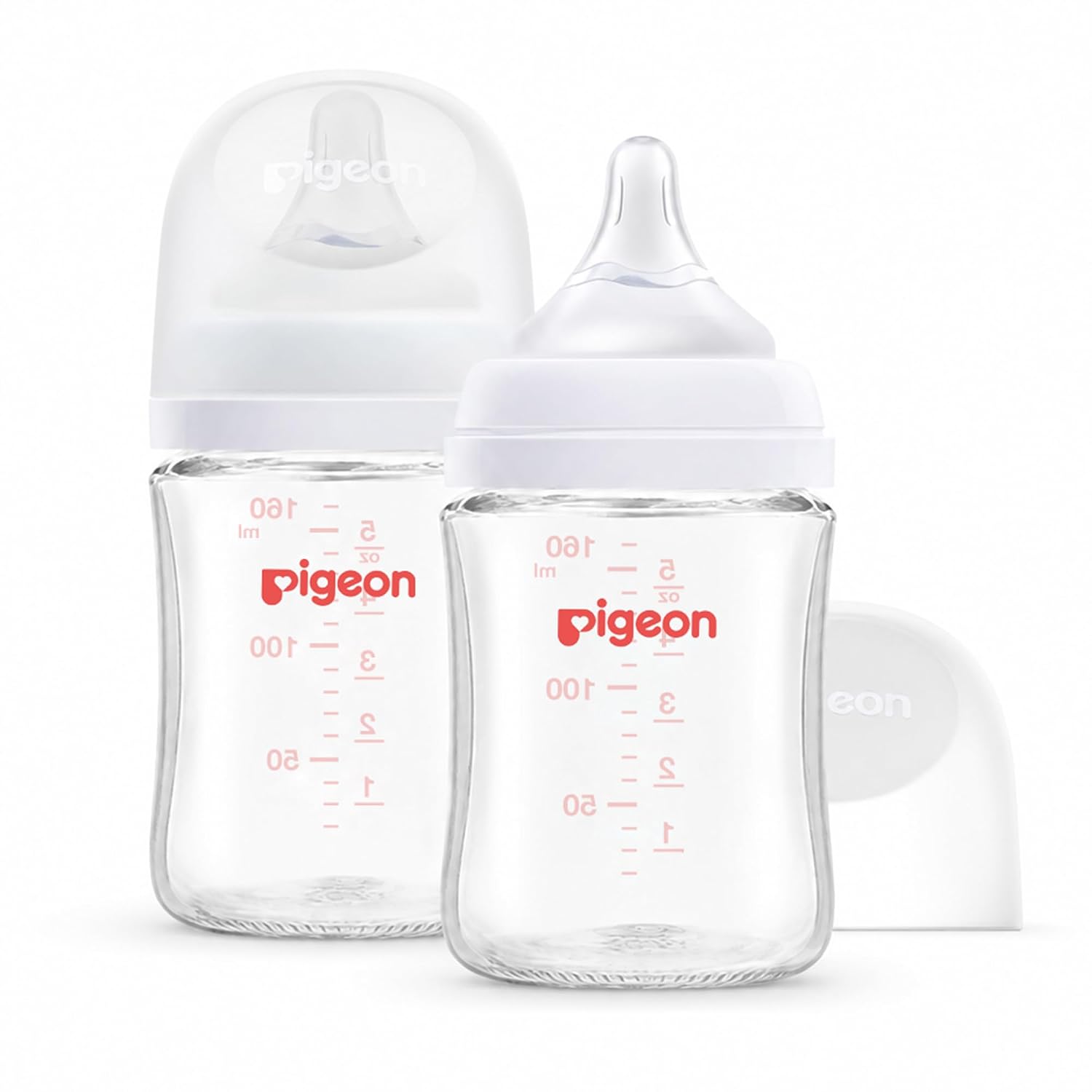 Pigeon Glass Baby Bottles Wide Neck, 5.4 Oz, Pack of 2