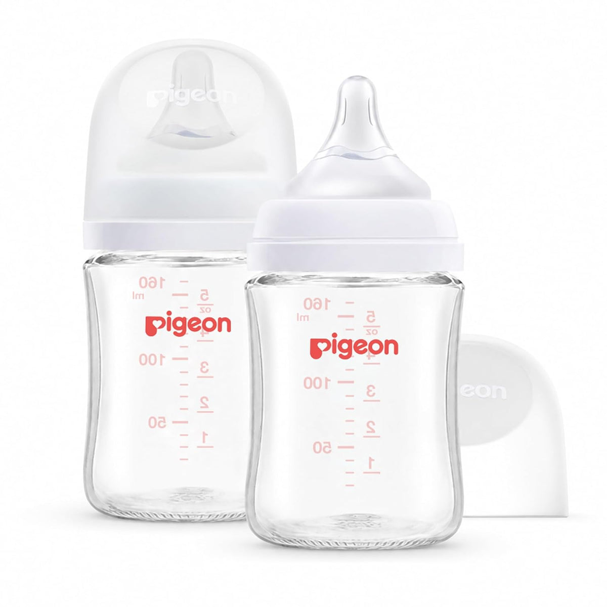 Pigeon Glass Baby Bottles Wide Neck, 5.4 Oz, Pack of 2