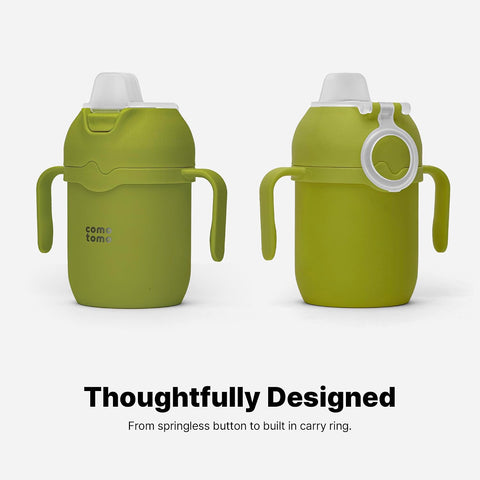 Comotomo Toddler Tumbler, Green, 8oz (Straw + Spout)