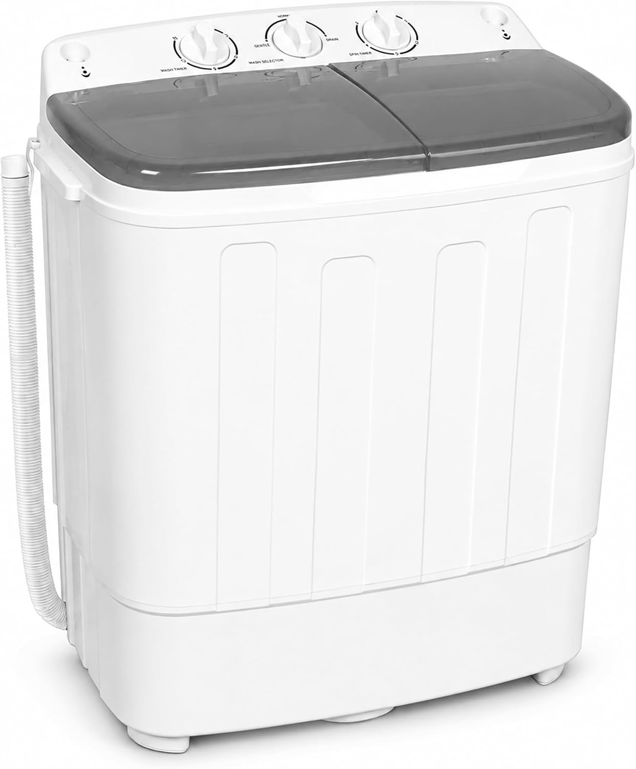 Pataku Portable Washing Machine, 25.3 Lbs Compact Mini Washer and Dryer Combo,Twin Tub Laundry Washer with Spin Cycle, Soaking Function Ideal for Apartment, Dorms, RVs Camping, Grey